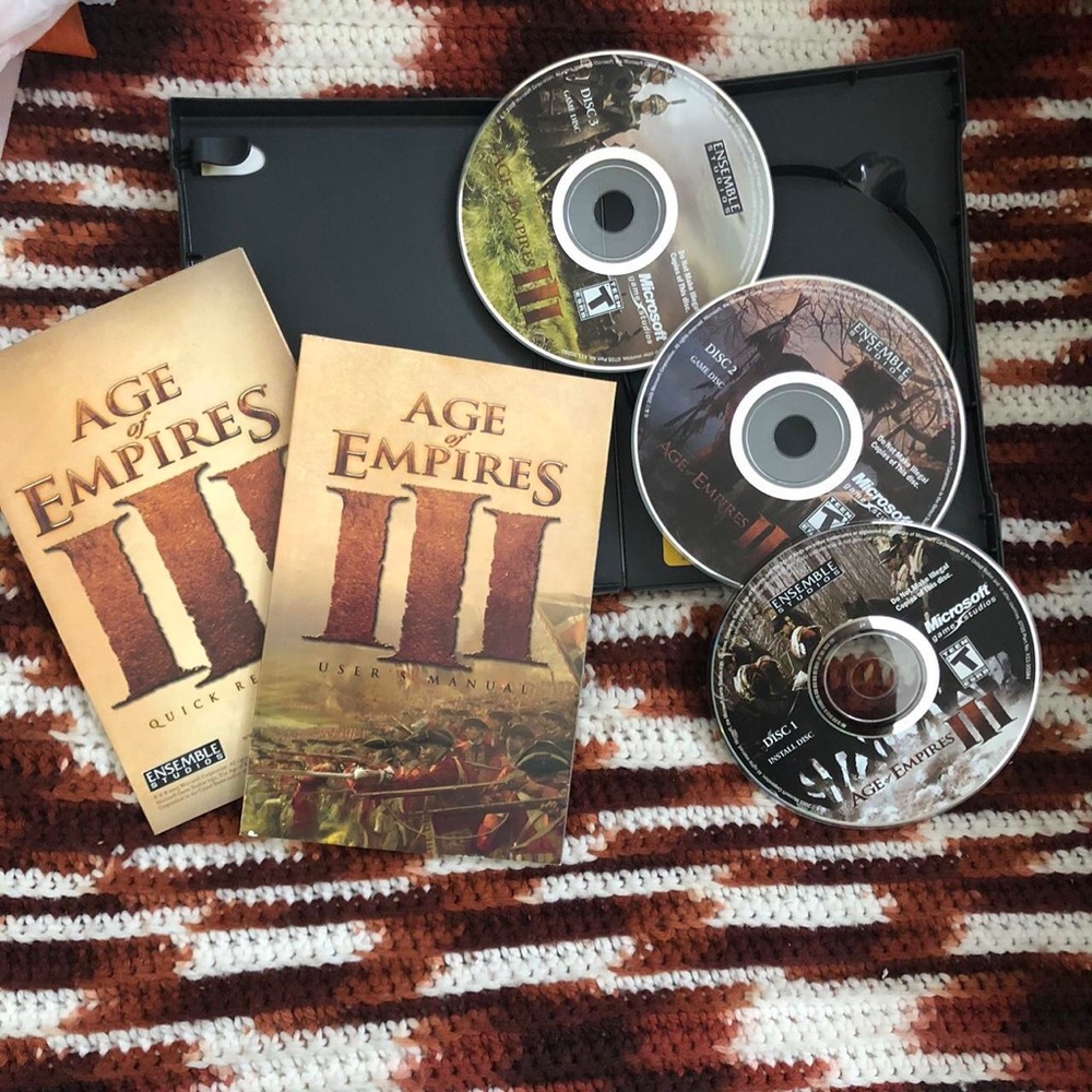 Age of Empires III Microsoft PC Game 2005 3 Disc Set Manual Complete W/ Key Code